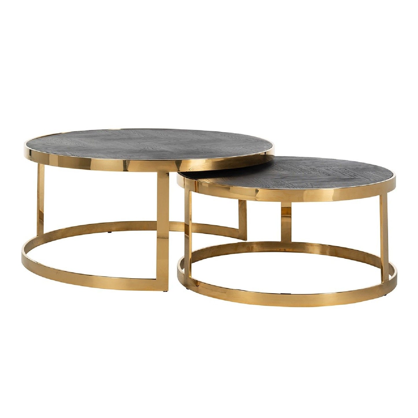 Mesas de centro Blackbone gold conjunto de 2 redondas