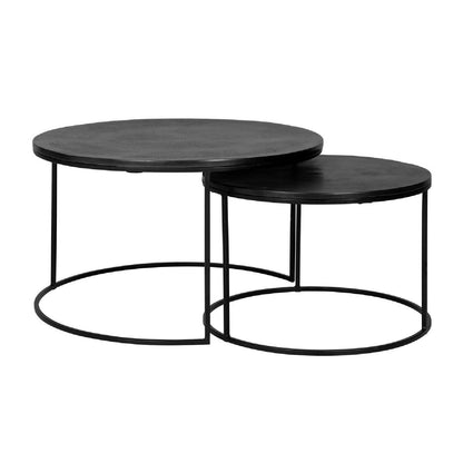 Mesa de centro Bolder conjunto de 2 alumínio preto