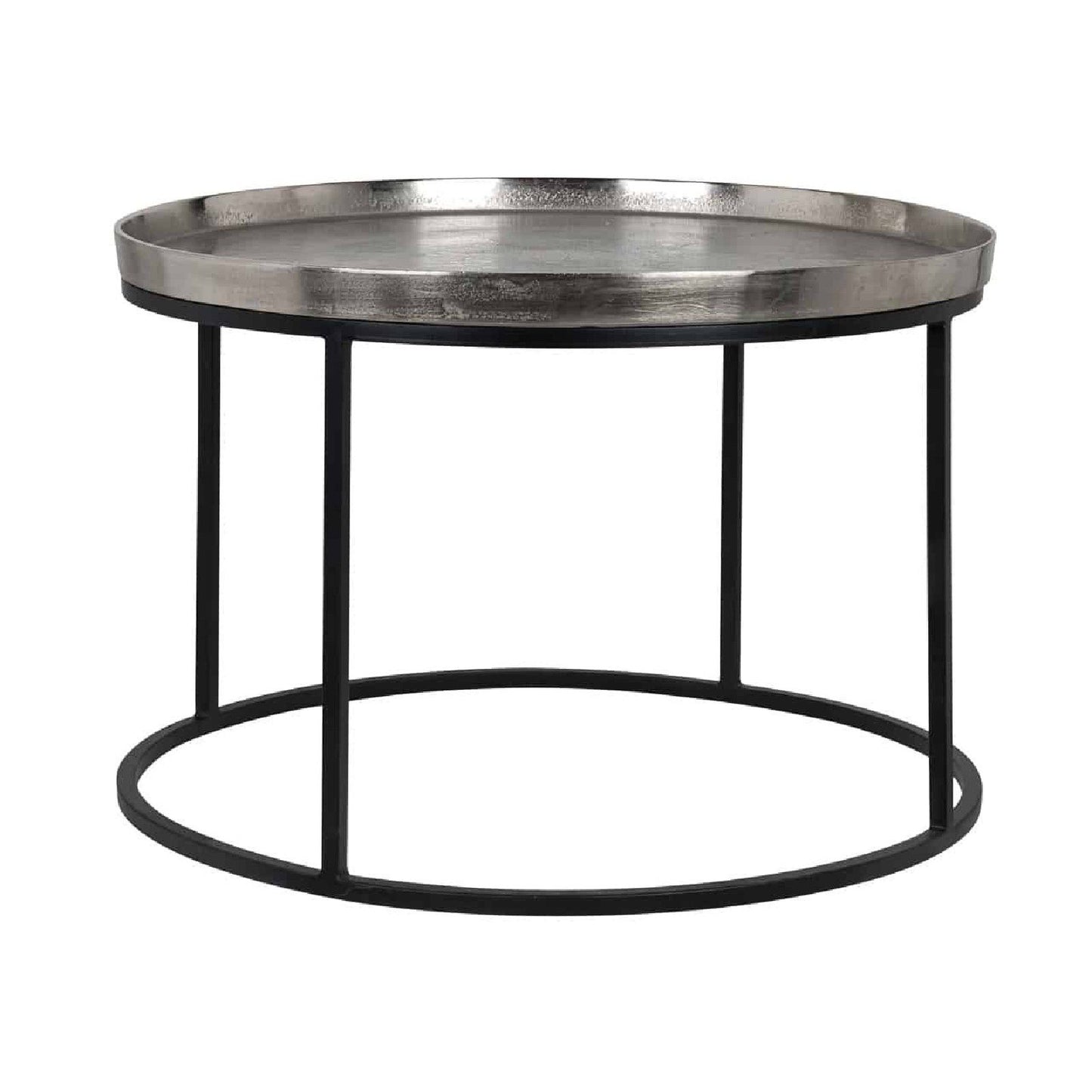 Mesa de centro Lyam alumínio prata 70Ø