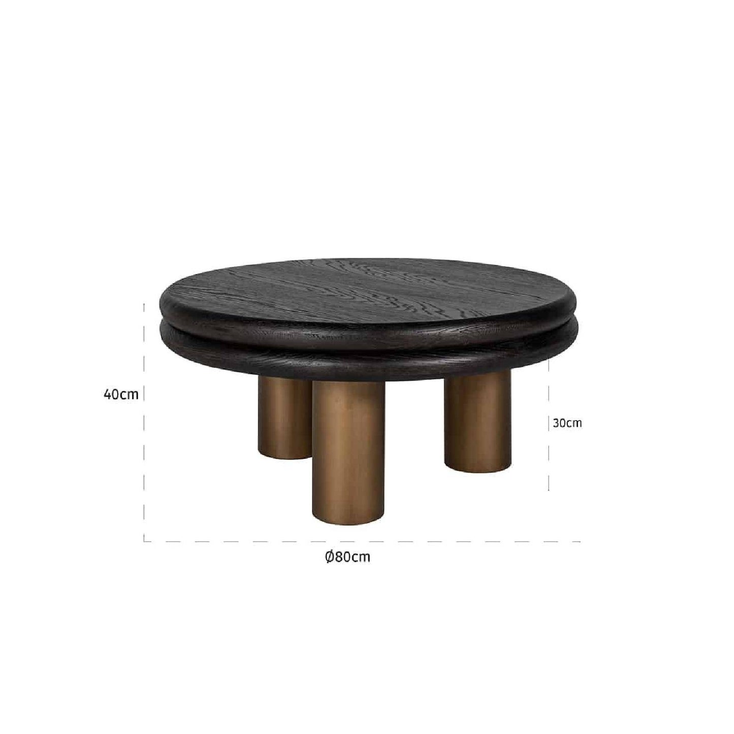 Mesa de centro Macaron (preto rústico)