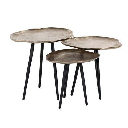 Mesa de Centro Volenta Conjunto de 3 cor champanhe dourado