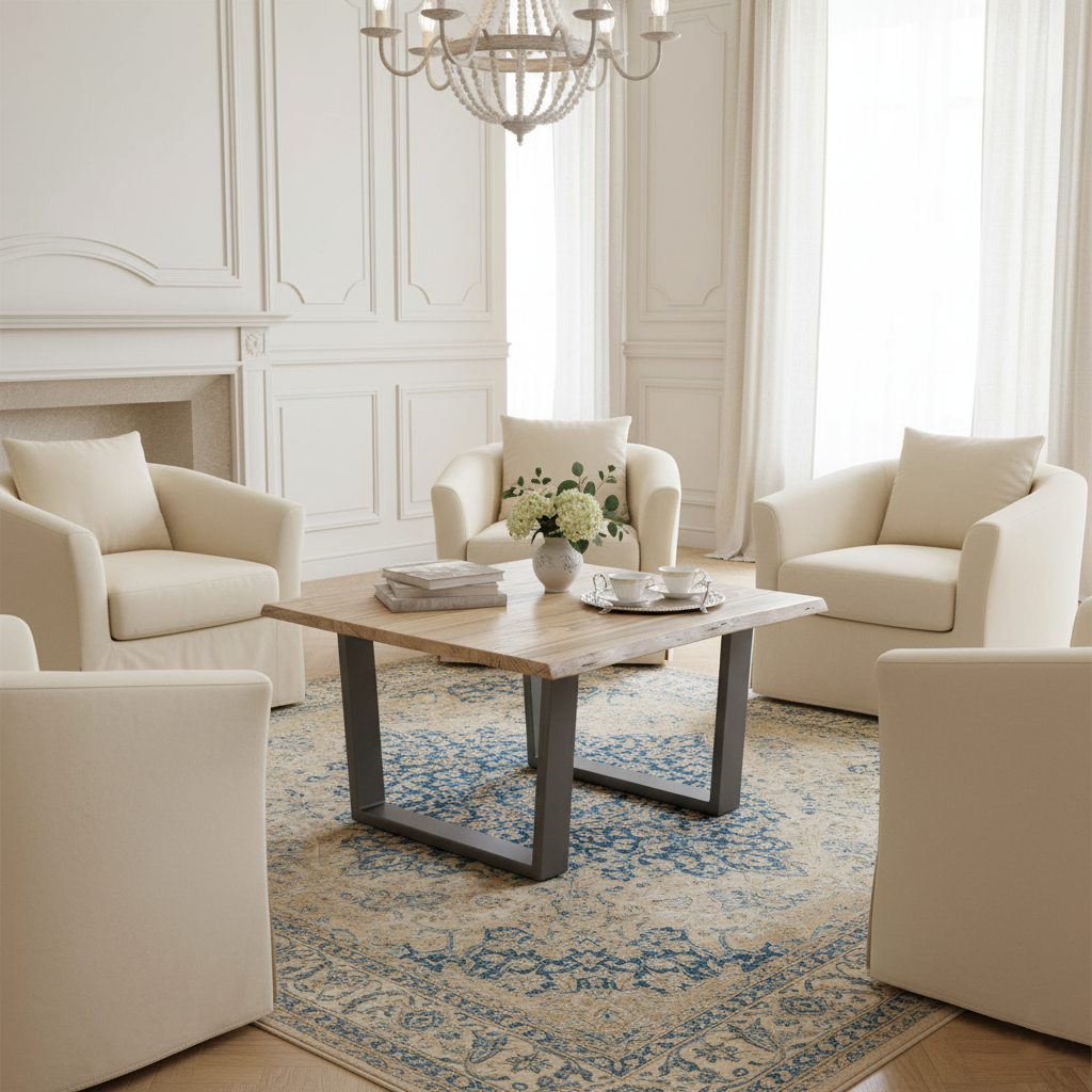 Mesa de centro quadrada 100 cm | Floresta de Acácia