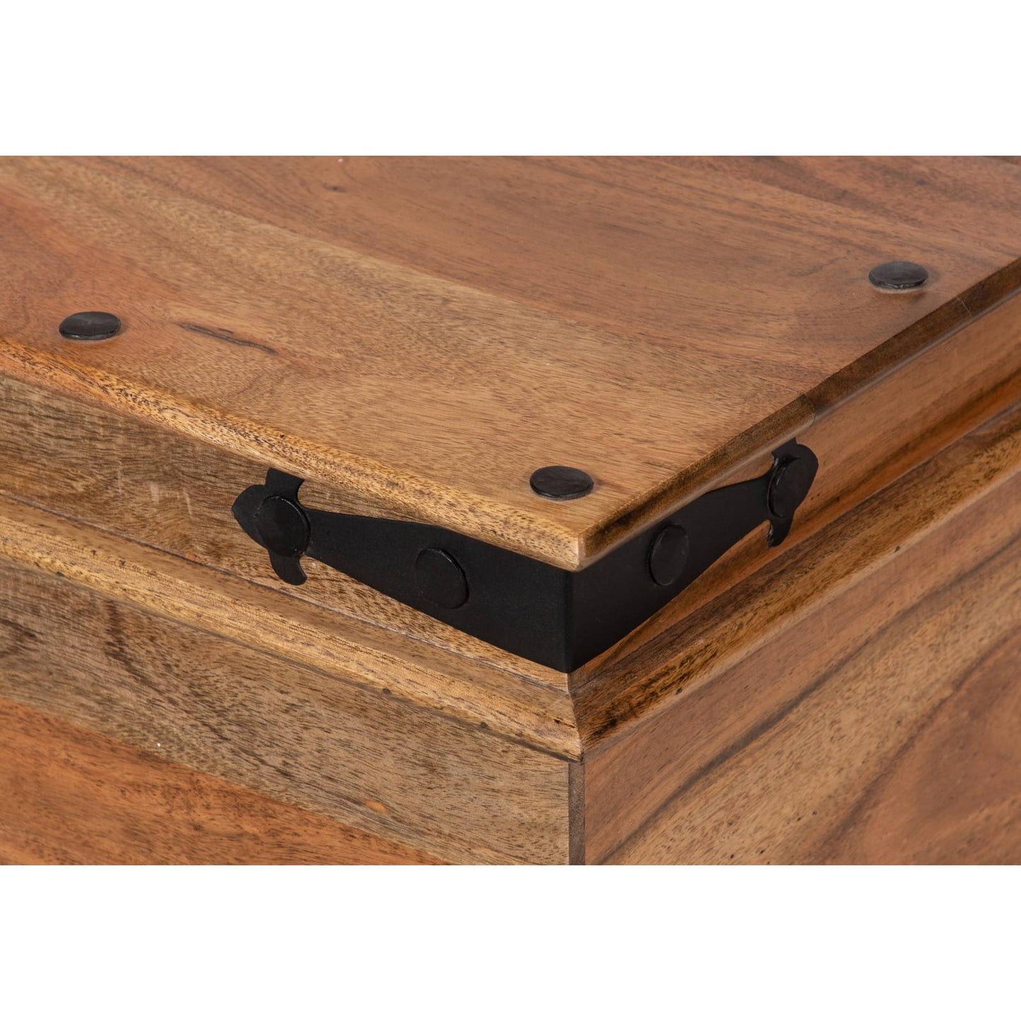 Mesa de centro cuadrada de tronco en acacia maciza