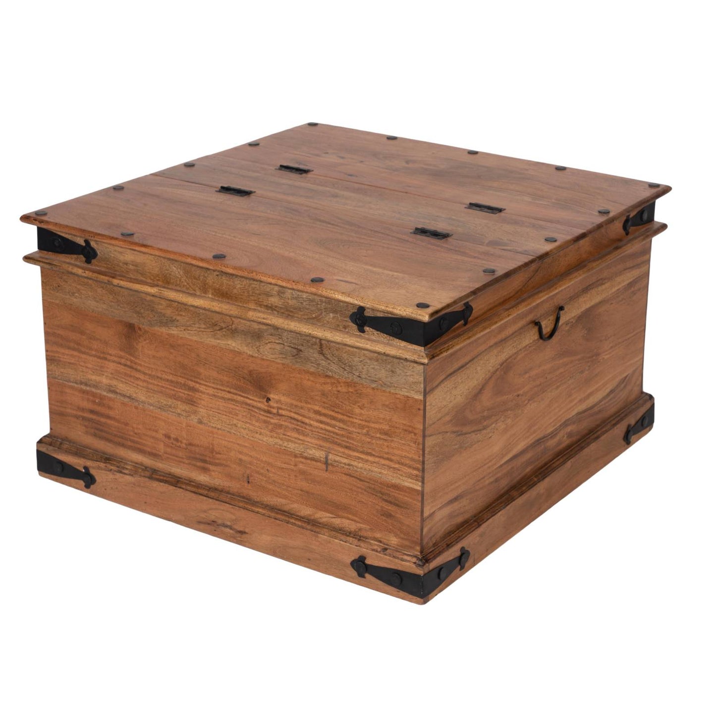 Mesa de centro cuadrada de tronco en acacia maciza