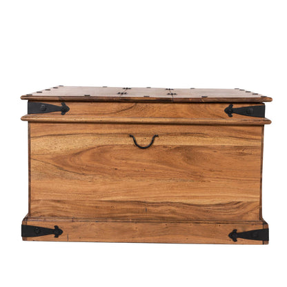 Mesa de centro cuadrada de tronco en acacia maciza