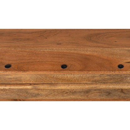 Mesa de centro cuadrada de tronco en acacia maciza