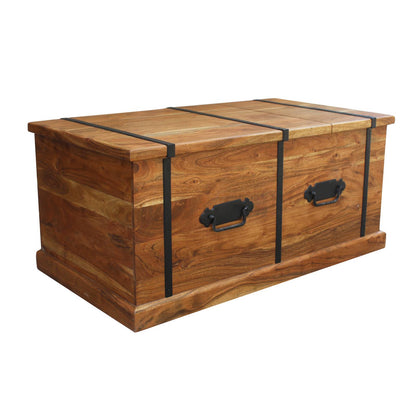 Mesa de centro rectangular de acacia maciza