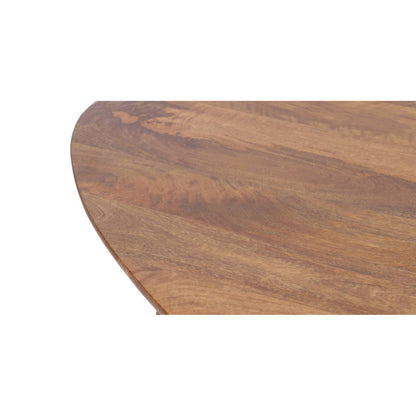 Mesa de centro elíptica de madera maciza de mango