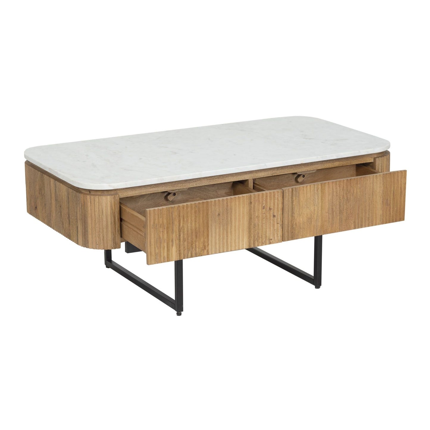 Mesa de centro com tampo de mármore branco | Kfir II Mango