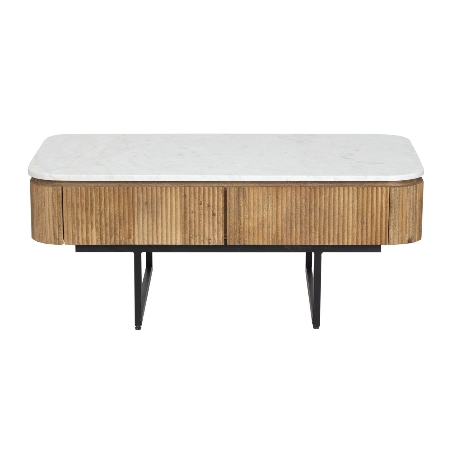 Mesa de centro com tampo de mármore branco | Kfir II Mango