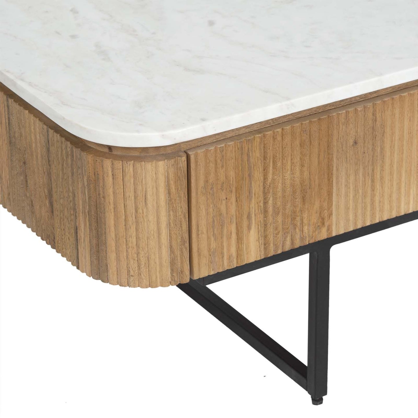 Mesa de centro com tampo de mármore branco | Kfir II Mango
