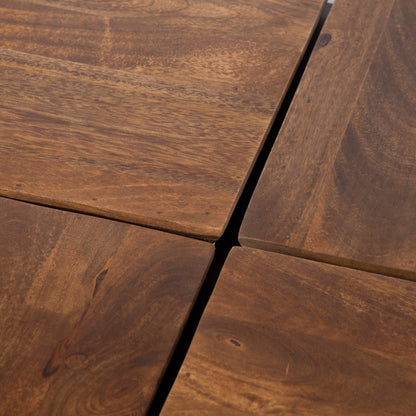 Table basse pyramide bois et métal | Manguier Sirocco