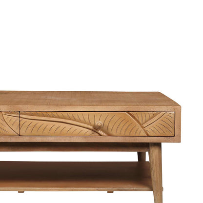 Mesa de centro rectangular con 2 cajones | Madera de mango Floria