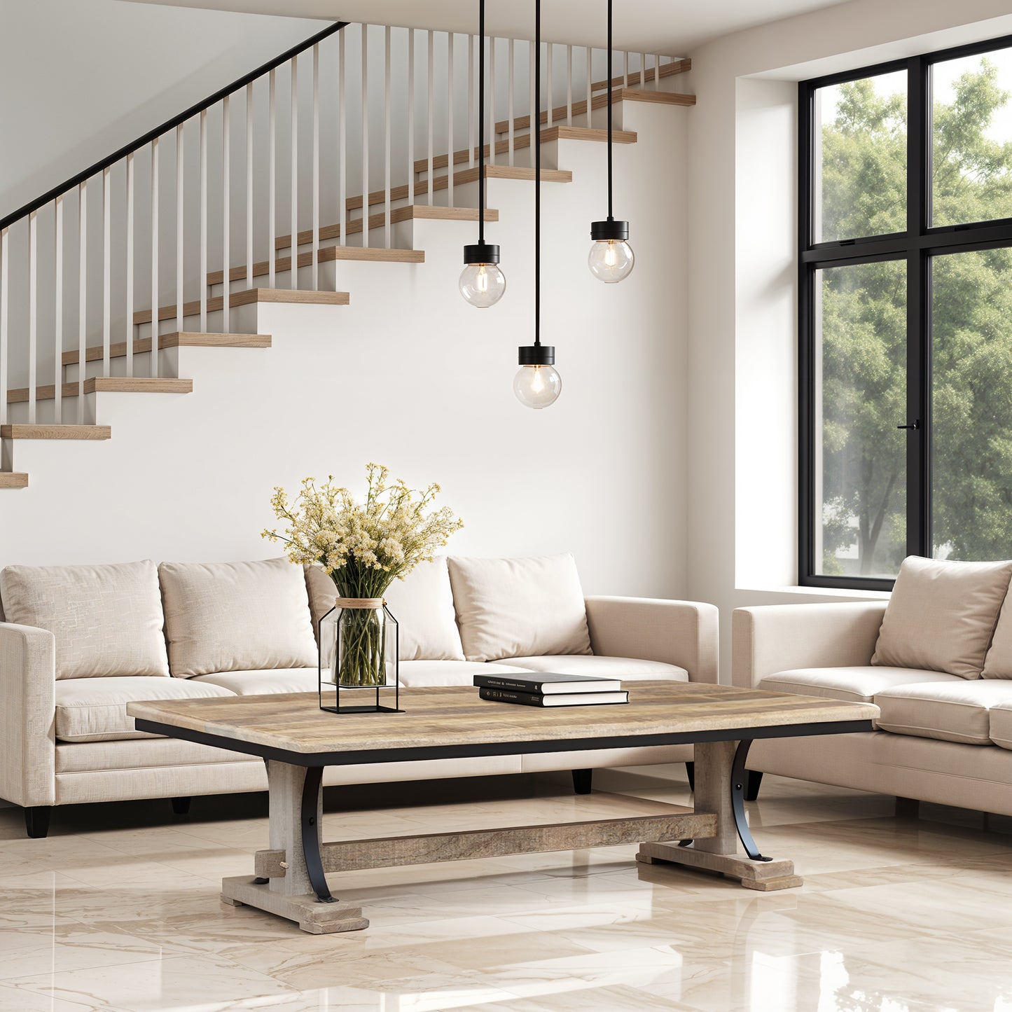 Mesa de centro rectangular | Madera de mango de Pondicherry