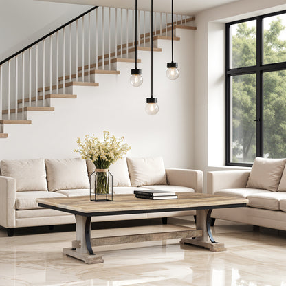 Mesa de centro rectangular | Madera de mango de Pondicherry
