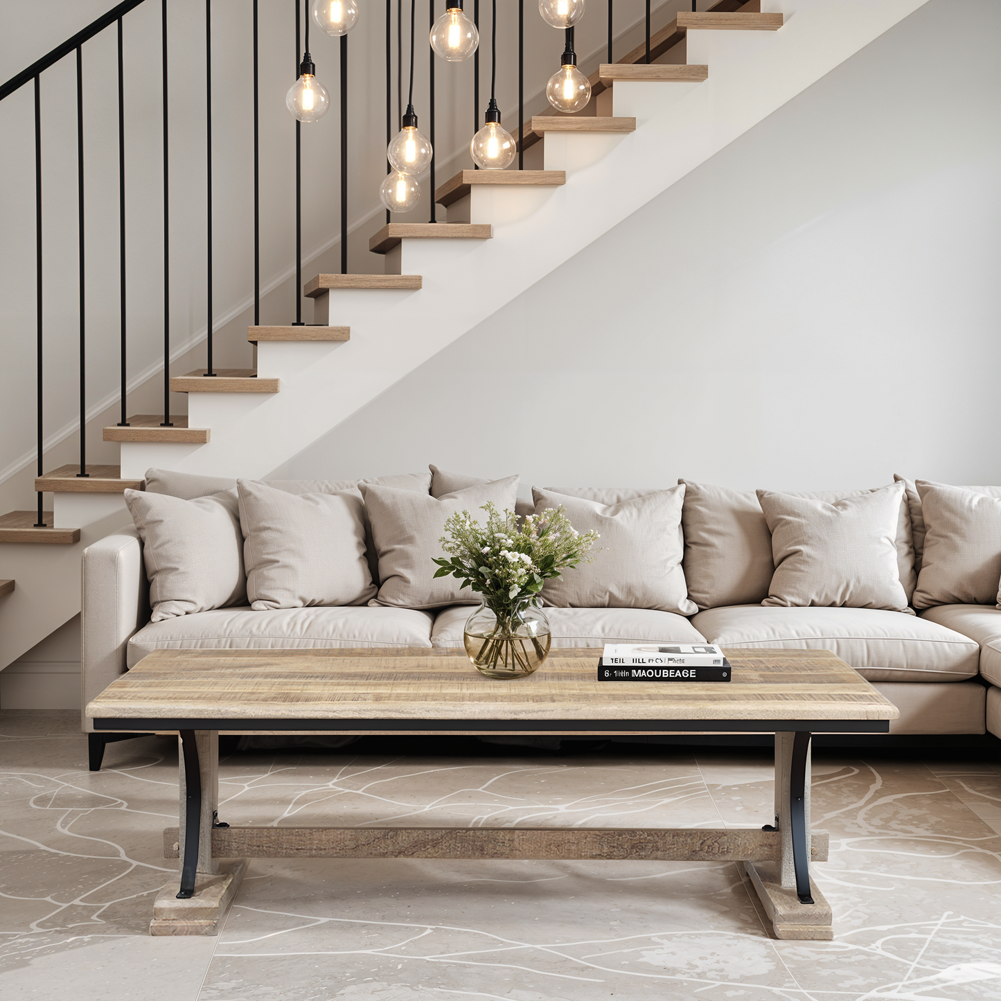 Mesa de centro rectangular | Madera de mango de Pondicherry