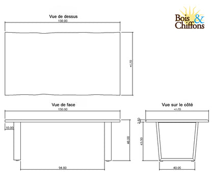 Mesa de centro rectangular de madera | Acacia Forest