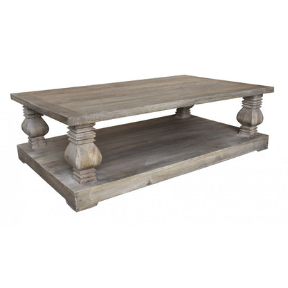 Mesa de centro retangular com tampo duplo | Emperor Mango