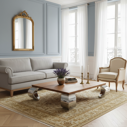 Mesa de Centro Retangular Opium | Acacia Inox III