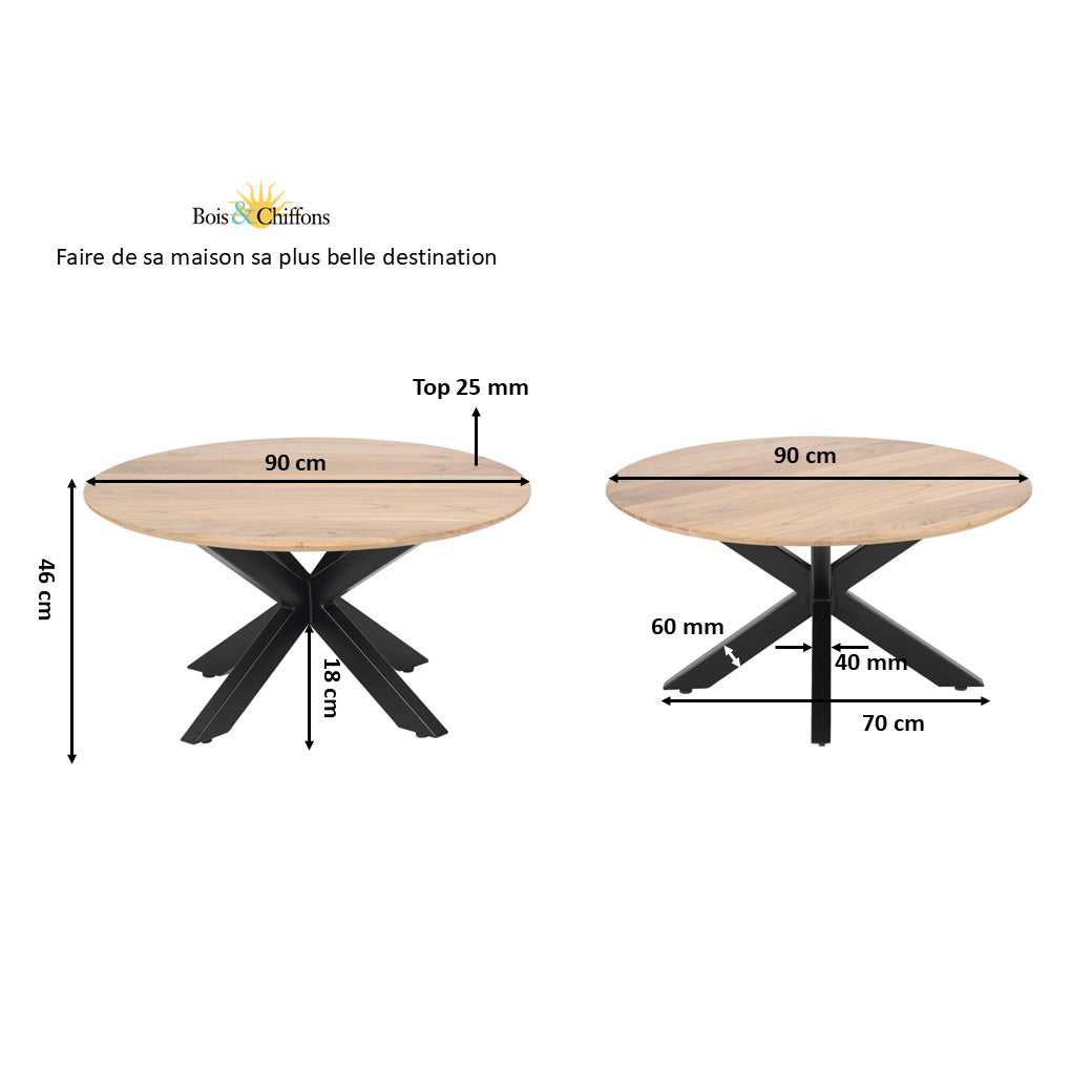 Mesa de centro redonda 90 cm | Acacia Bunting