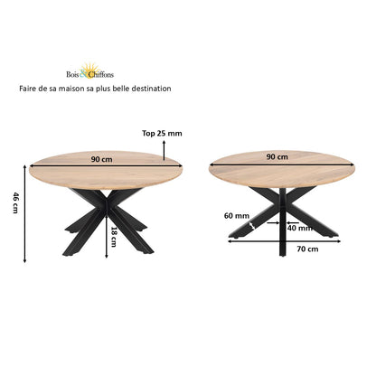 Mesa de centro redonda 90 cm | Acacia Bunting