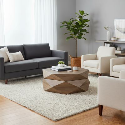 Table basse ronde avec rangement | Manguier Mercana
