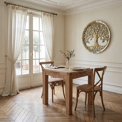 Table carrée à rallonges 70x70cm naturelle | Acacia Gordon