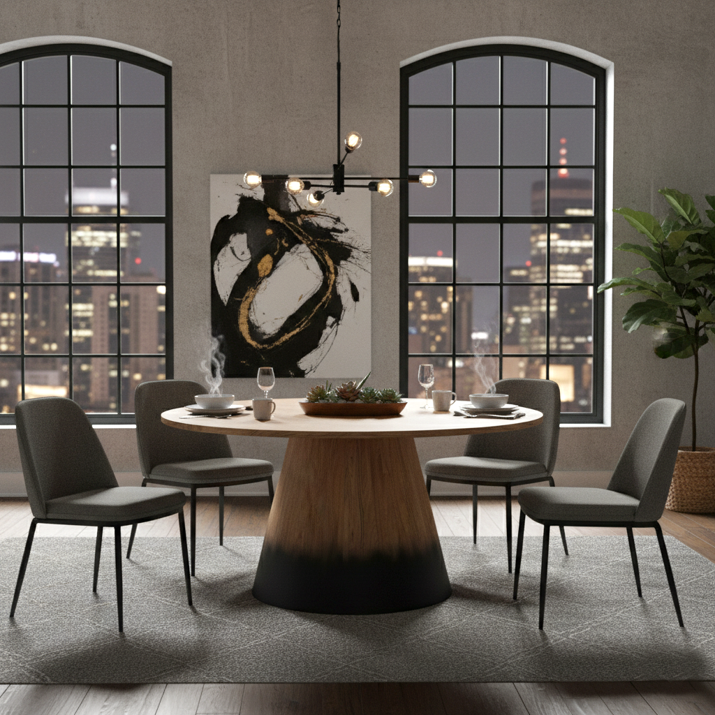 Table de repas ronde 140 cm | Acacia Dimona