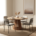 Mesa de jantar redonda de madeira maciça | Acacia Kfir