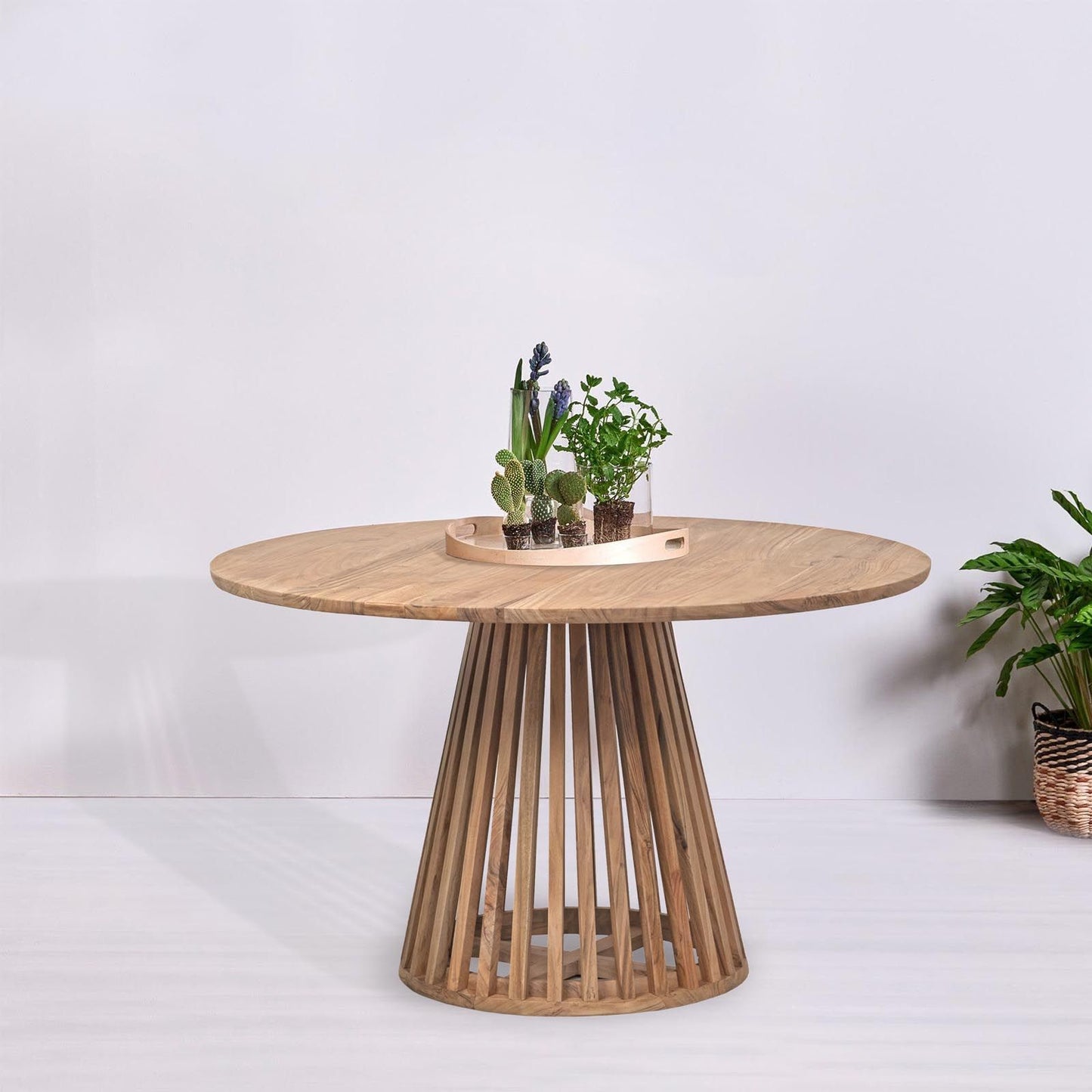 Mesa de jantar redonda de madeira maciça | Acacia Kfir