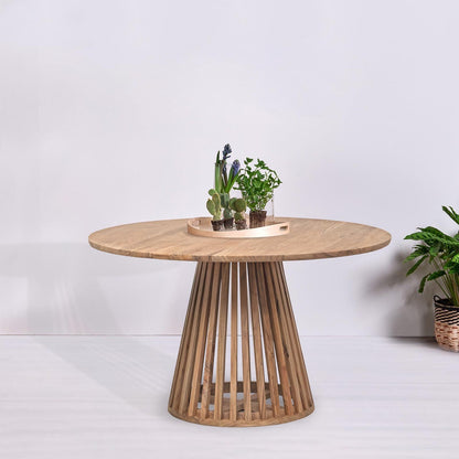 Mesa de jantar redonda de madeira maciça | Acacia Kfir