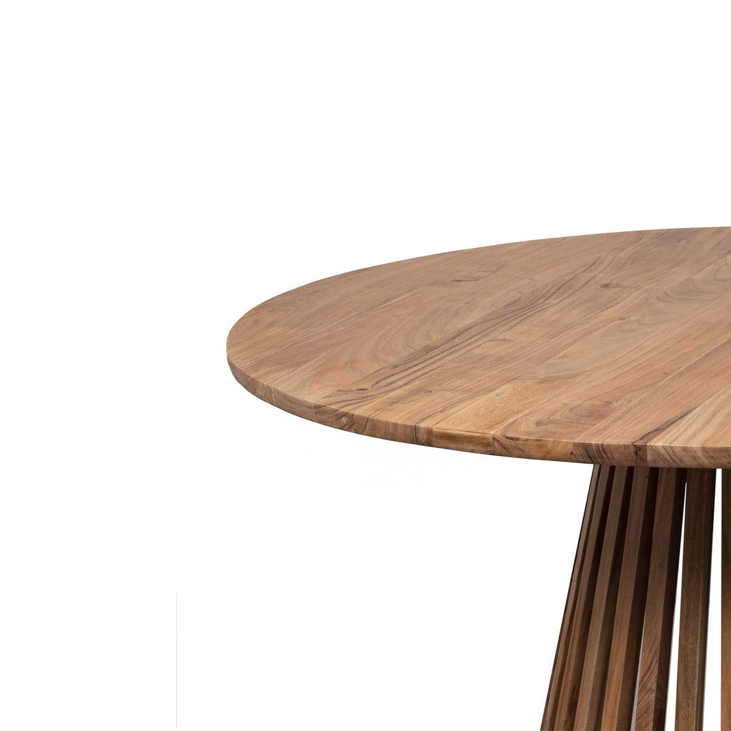 Mesa de jantar redonda de madeira maciça | Acacia Kfir