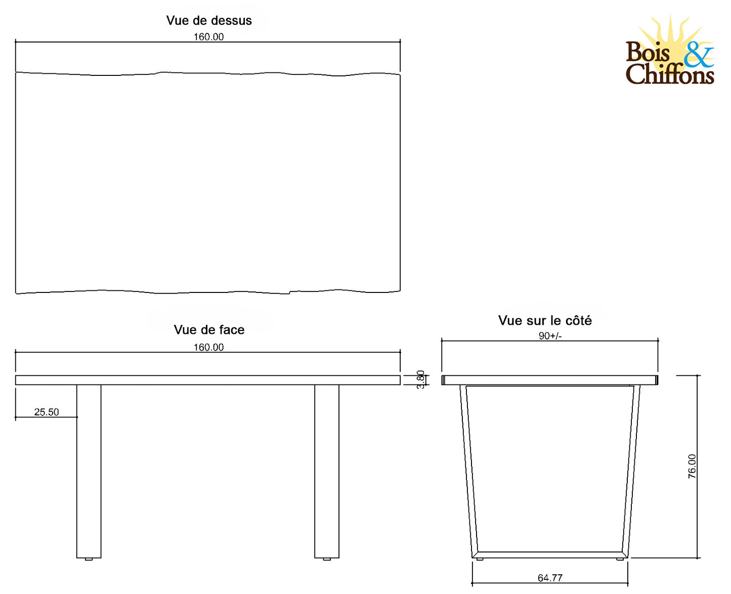 Table rectangulaire 160cm en acacia massif | Forest