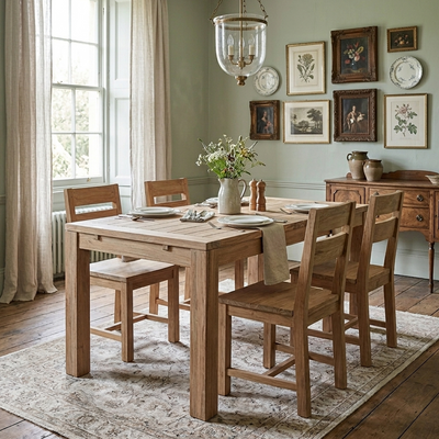 Table rectangulaire à rallonges 130x90cm naturelle | Acacia Gordon