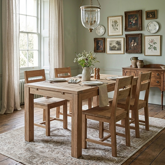 Table rectangulaire à rallonges 130x90cm naturelle | Acacia Gordon