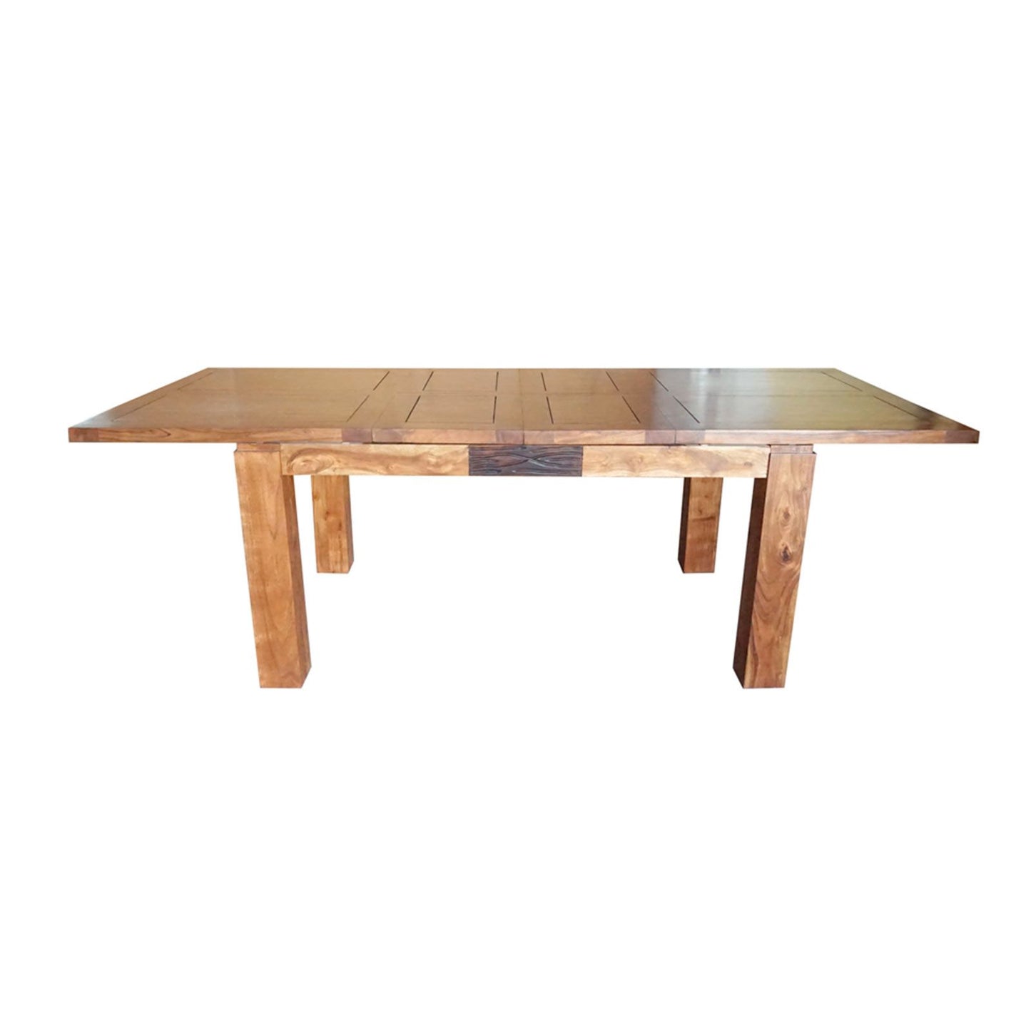 Mesa retangular de madeira entalhada em dois tons 200/280 | Acacia Maya 