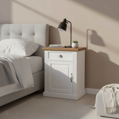 Bahut 1 porte 1 tiroir - tourne à gauche "Chêne et Pin Romance"