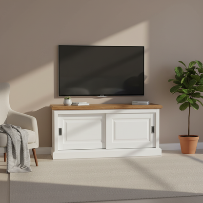 Meuble TV 2 portes "Chêne et Pin Charme"