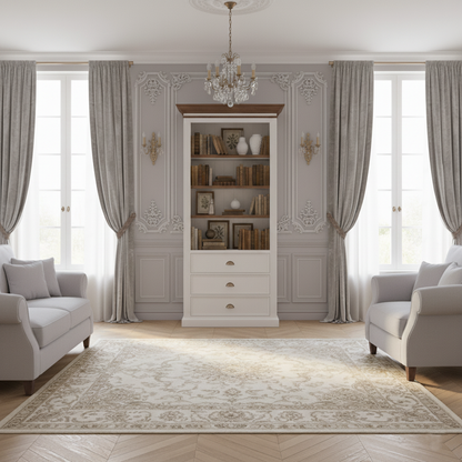 Bibliothèque 3 tiroirs "Chêne et Pin Romance"