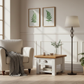 Mesa lateral "Oak and Pine Romance" com 1 gaveta