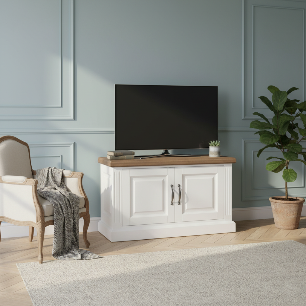 Meuble TV 2 portes "Chêne et Pin Romance"