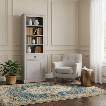 Bibliothèque 1 porte 1 tiroir - tourne à gauche | Pin Chic