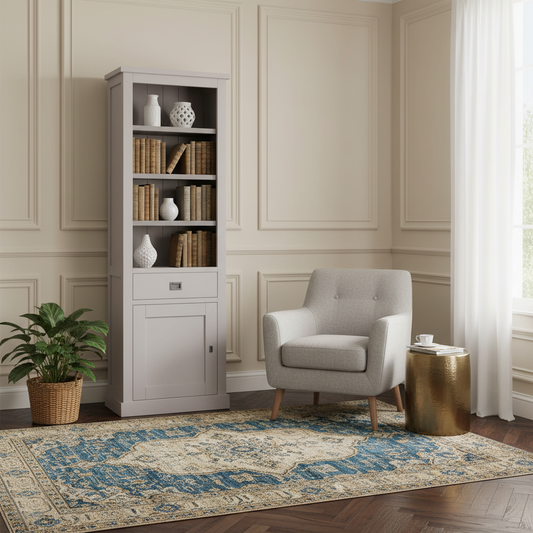 Bibliothèque 1 porte 1 tiroir - tourne à gauche | Pin Chic