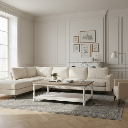 Table basse rectangulaire double plateau "Shape"