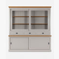 Vitrine 2x2 portes 3 tiroirs "Chêne et Pin Chic"