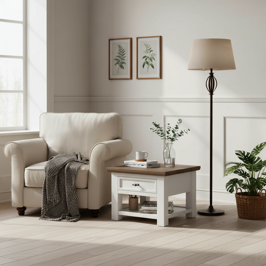 Bout de canapé 1 tiroir "Chêne et Pin tradition"