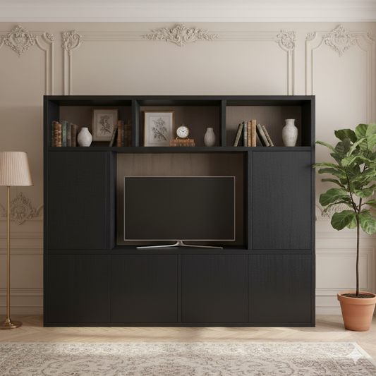 Meuble TV 5 portes "Chêne Moderne"