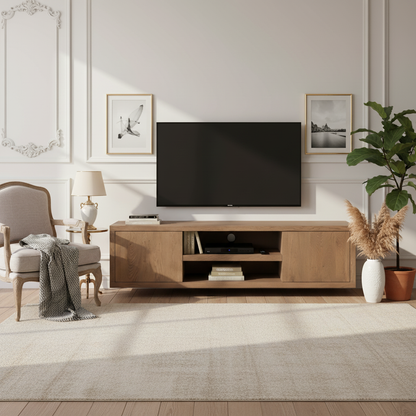 Meuble TV 2 portes "Chêne Moderne"