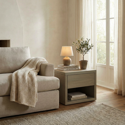 Bout de canapé 1 tiroir "Chêne Moderne"