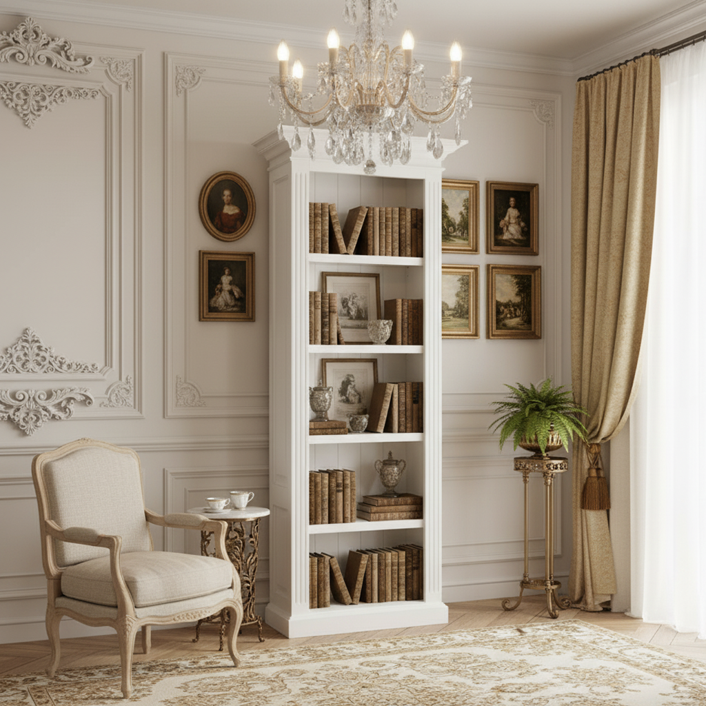 Bibliothèque avec des panneaux de bossage "Romance"